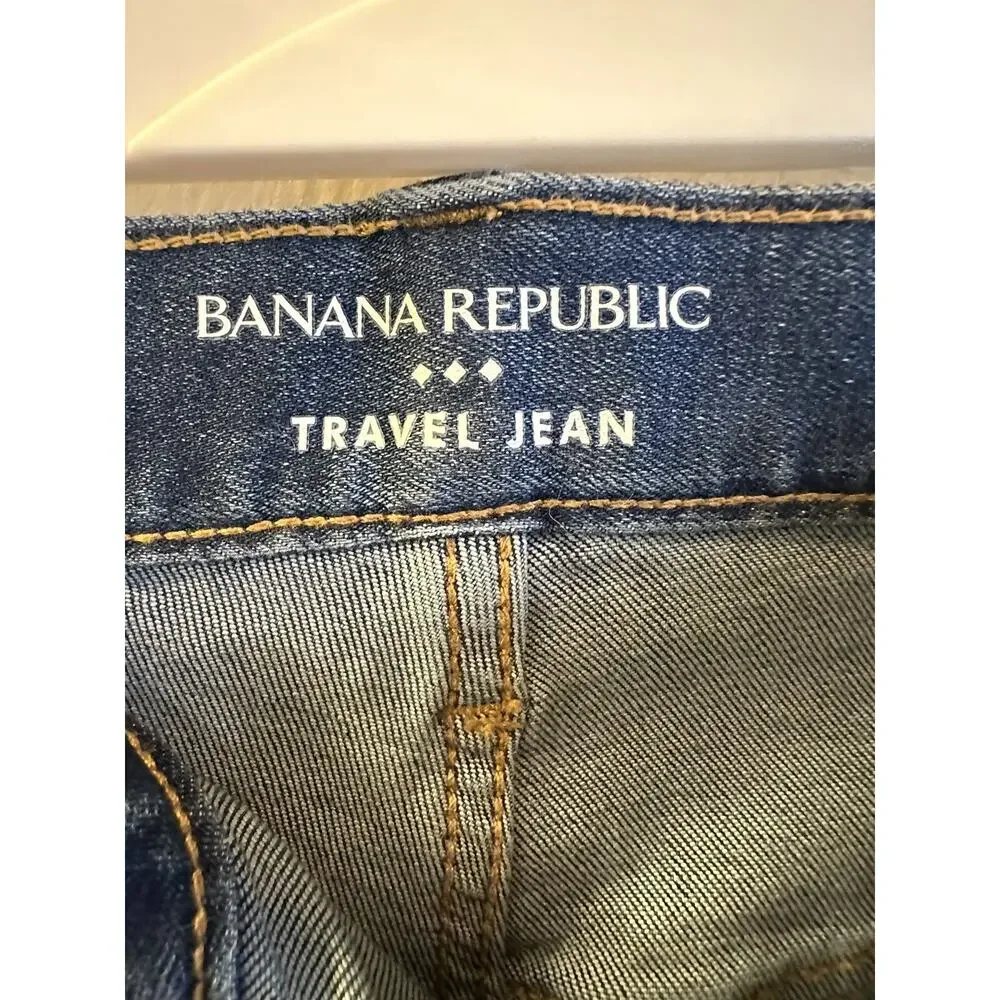 NWT Banana Republic Travel Mens 35x34 Blue Straight Fit Flex ￼Stretch Denim Jean